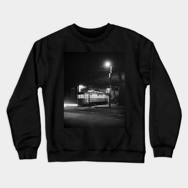 Streetcar at Night, 1943. Vintage Photo Crewneck Sweatshirt by historyphoto